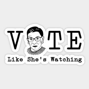 Vote Like She's Watching RBG Ruther Bader Ginsburg for Voterse Sticker